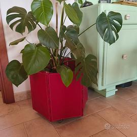 🪵 Cesto in pelle  con Ruote -  Porta Legna