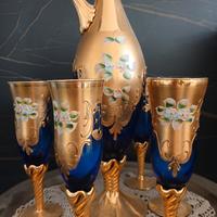 set Caraffa e 6 bicchieri Murano