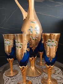set Caraffa e 6 bicchieri Murano