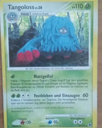 Carta Pokémon Rara Tangoloss 2008 holo