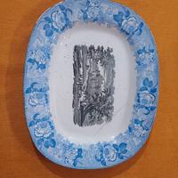 antico piatto da portata marcato rosa f.musso