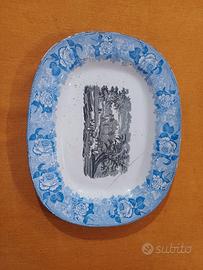 antico piatto da portata marcato rosa f.musso