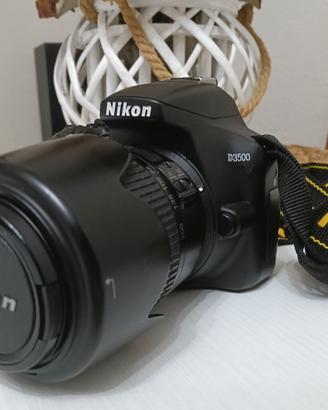 Nikon D3500 + obiettivo 55-200 con filtri 