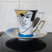 Tazza Collezione Con Piattino Porcellana Disegno S