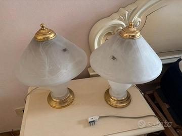 Set con 2 Lampadari e 2 Abat-jour vetro di Murano