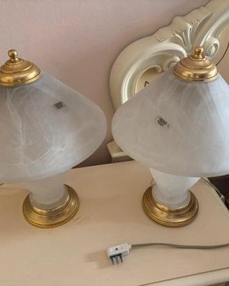Set con 2 Lampadari e 2 Abat-jour vetro di Murano