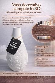 Vaso decorativo stampato in 3D effetto elegante 
