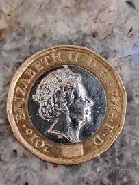 Moneta rara  One Pound Regina Elisabetta 2016 
