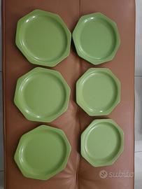 Set 6 piatti vintage da dessert anni '70