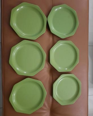 Set 6 piatti vintage da dessert anni '70