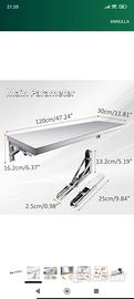 mensola pieghevole acciaio inox 