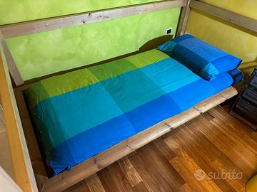 Letto singolo IKEA + materasso e lenzuola 90x200