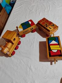  trenino trainabile  vintage in legno la