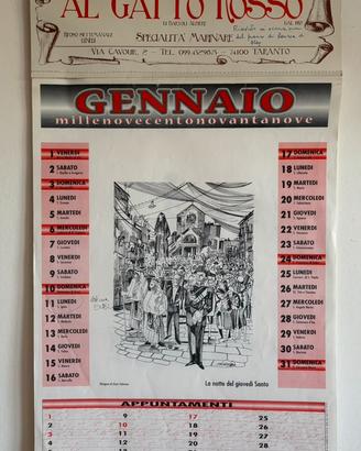 Calendario vintage 1999  con i Misteri di Taranto