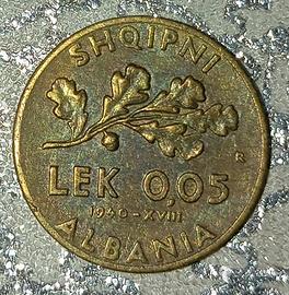 Albania, vittorio Emanuele III,0,05 lek 1940