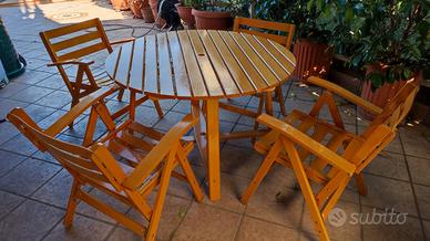 Set giardino legno anni '70 Reguitti