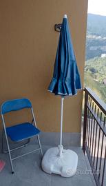 Ombrellone  diametro cm 170 + sedia pieghevole 