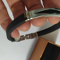 Bracciale uomo/donna acciaio e caucciù NUOVO