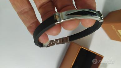 Bracciale uomo/donna acciaio e caucciù NUOVO