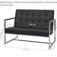 3 divanetti in acciaio e semi pelle