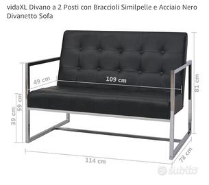 3 divanetti in acciaio e semi pelle