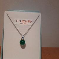 Collana in acciaio pietra verde