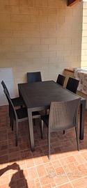 Tavolo da giardino modello rattan