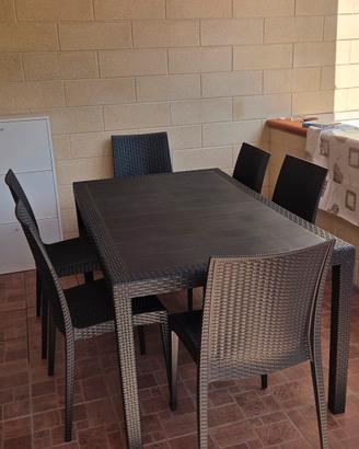 Tavolo da giardino modello rattan
