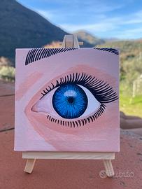 Dipinto quadretto su cavalletto acrilico su tela