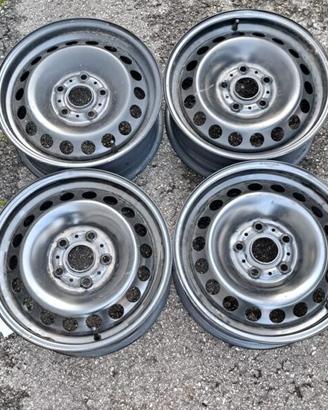 4 - CERCHI IN LAMIERA VW 6X15 5X112 ET43 CB 57,1