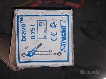 tractel paranco 0,75 catena 3 metri nuovo 