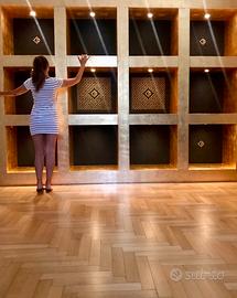 Grande mobile a nicchie foglia oro pezzo unico