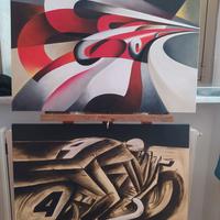 Quadri futuristi DIPINTI A MANO olio su tela 70*50