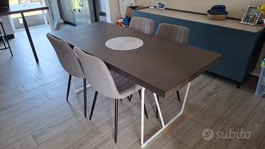 4 Sedie Conforama Brenta tessuto + tavolo Ikea