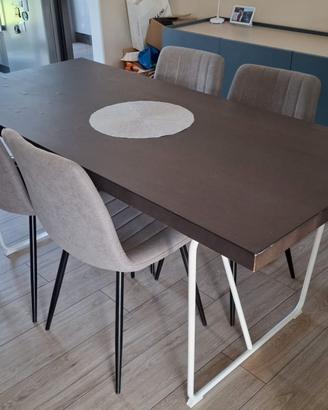 4 Sedie Conforama Brenta tessuto + tavolo Ikea