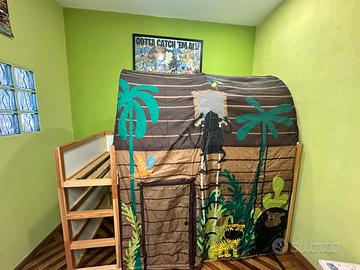 Letto IKEA Kura + Tenda + materasso