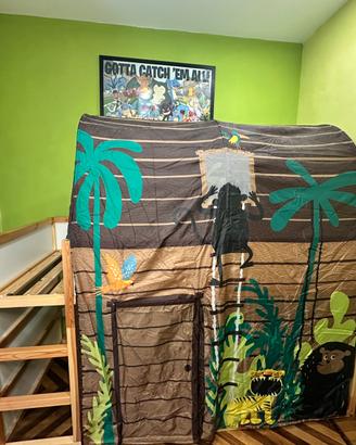 Letto IKEA Kura + Tenda + materasso