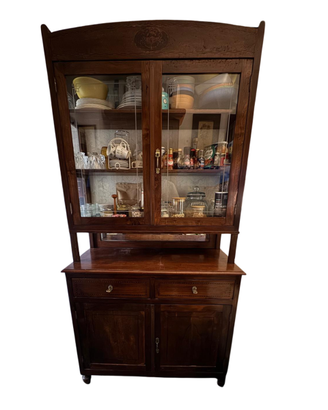 Credenza Antica con Vetrina Stile Liberty 1916
