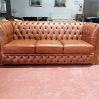 Chesterfield divano sofa 3 posti in pelle vintage
