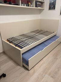 letto singolo 90x200 con letto estraibile 