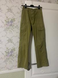 panta cargo verde ZARA