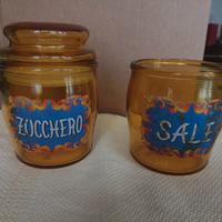 barattoli vetro ambra vintage