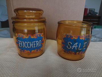 barattoli vetro ambra vintage