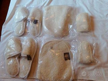 Nuovo set coperte cuscini accessori lana merino ce