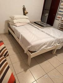 struttura robusta di letto singolo con rete