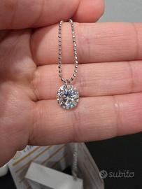 Collana in argento moissanite Gra