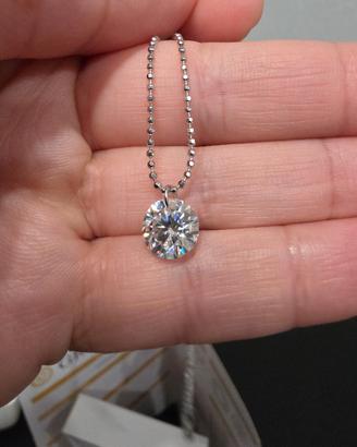 Collana in argento moissanite Gra