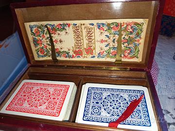 Carte da Bridge in cofanetto in pelle