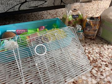 Gabbia per roditori con accessori