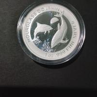 Moneta argento Australia 2024 delfini 1 oz